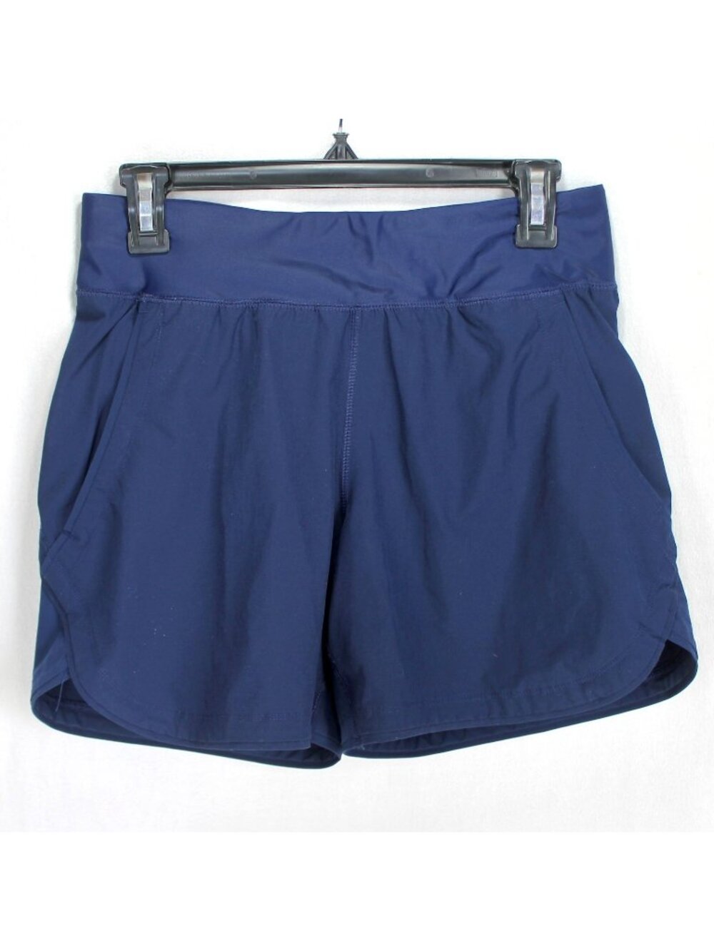 Lands End Swim Shorts Womens Size 4 Navy Blue With Liner Pull On Waist Bottom
